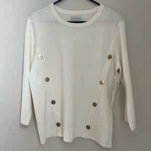Kim Rogers cream sweater NWT